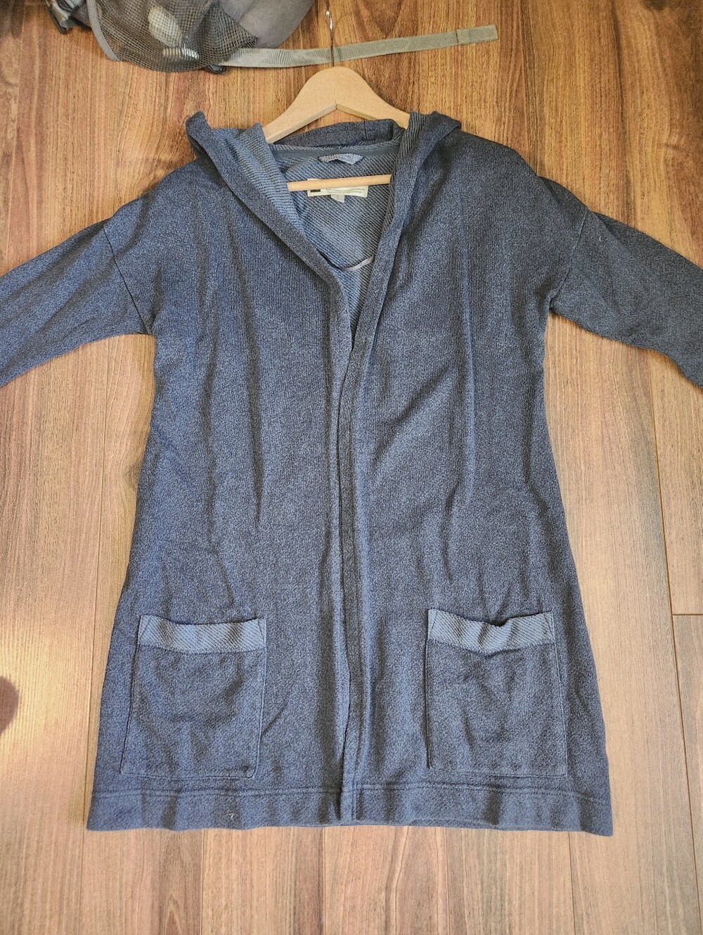 MEC Hooded Open Front Terry Cardigan In Navy SMALL
